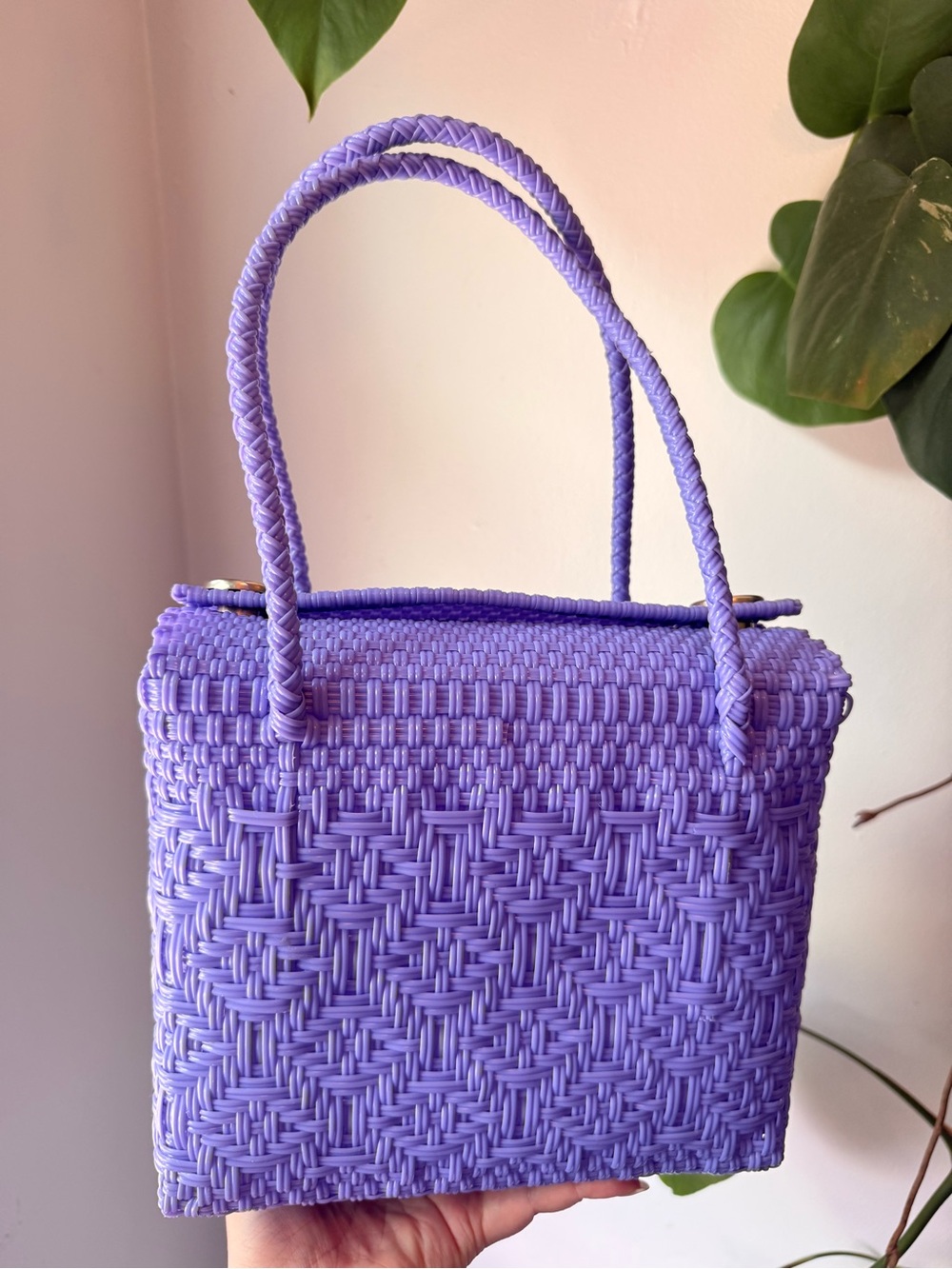 Hand Crafted Lavender Woven Tote